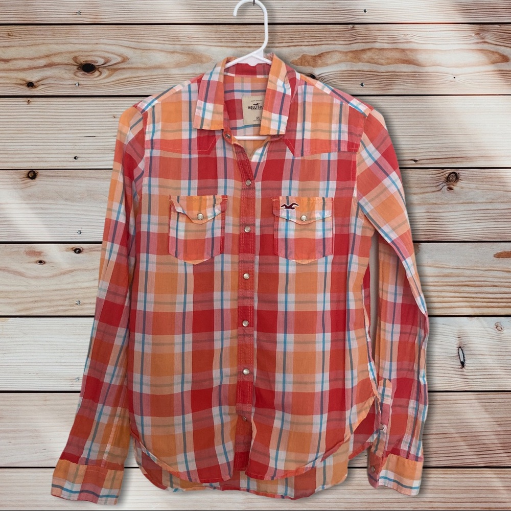 Hollister Buttondown Plaid shirt with Pearl snaps